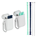 KCASA Foldable Silicone Straw Set Food-Grade Silicone Straw With Straw Brush Easy-To-Clean Straw Box Set Portable Drinkware
