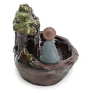 Ceramic Backflow Incense Burner Holder Mountain Stream Fragrant Cone Censer Home Furnace Decor