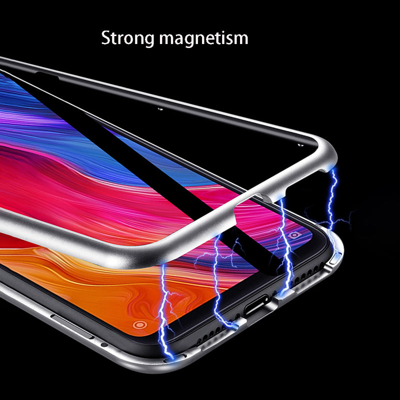 Xiaomi Redmi Note 8 Case Bakeey Magnetic Adsorption Metal Tempered Glass Flip Protective Case for Xiaomi Redmi Note 8