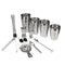 10Pcs Stainless Steel Cocktail Jigger Mixer Bar Drink Shaker Bartender Set Martini Tools Gatherings Parties