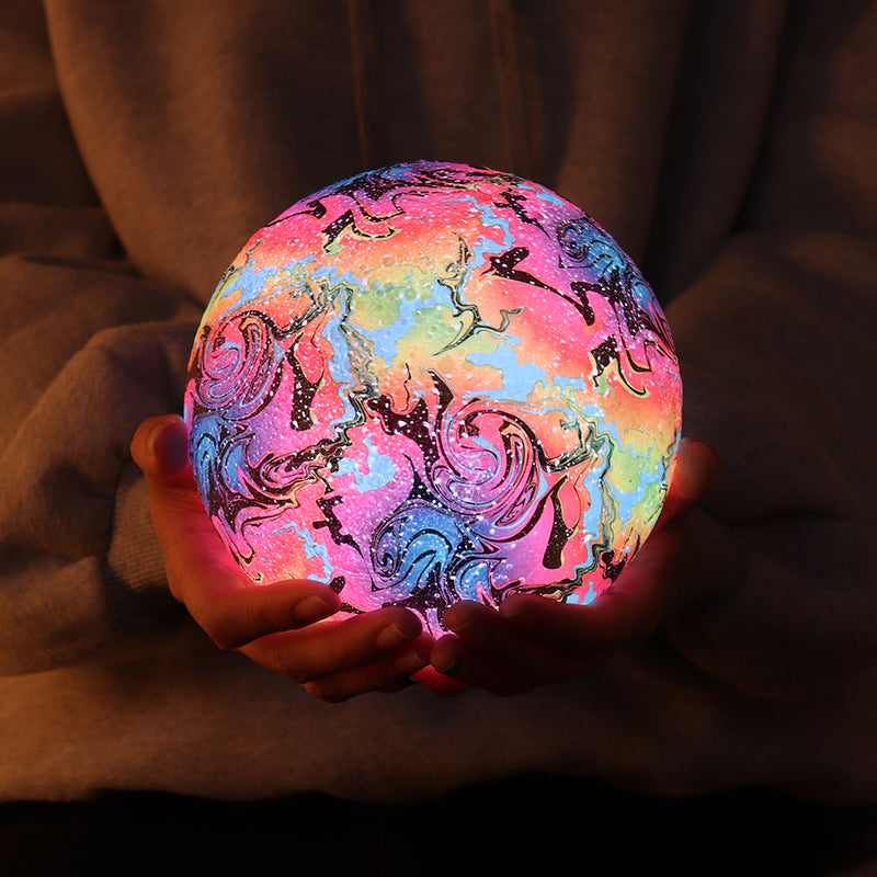 3D Printing Moon Lamp Christmas Decorations Space LED Night Light Remote Control USB Rechargeable Gift