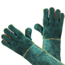 60cm Cowhide Electric Welding Gloves Leather Gear Mitten Long Heat Protect Warm