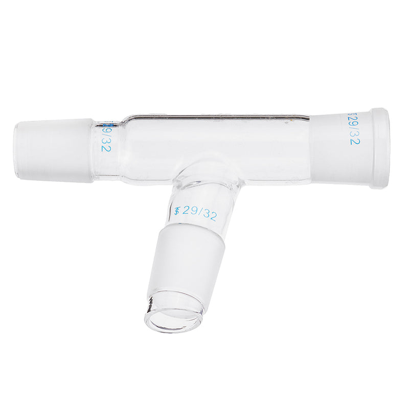 29/32 75 Degree Three-way Borosilicate Glass Distillation Adapter Connector Distilling Tube w/ Standard Ground Taper Joints