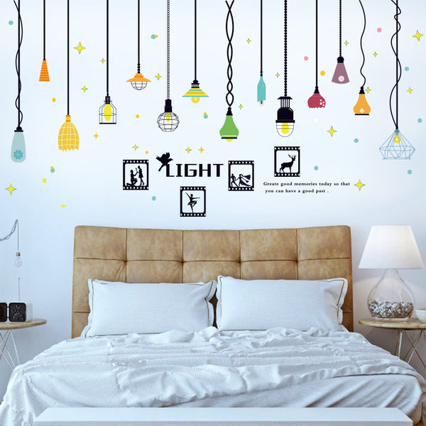 Miico SK9344 Colorful Chandelier Home Decorative Wall Sticker DIY Stickers Removable Sticker