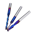 Drillpro 10pcs 3.175mm Shank Blue Coated Spiral Flat End Mill Two Flute CNC Milling Cutter