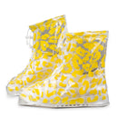 PVC Women Rain Shoes Cover Double Layers Waterproof Rain Reusable Shoes Covers Slip-resistant Rain
