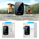 CACAZI A60 Waterproof Wireless Music Doorbell LED Light Battery 300M Remote Home Cordless Call Bell  58 Chime 1 Button 2 Receiver