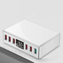 40W Intelligent USB Charger Desktop Charging Station Travel Adapter Digital 6-port USB Plug QC3.0 Fast Charge
