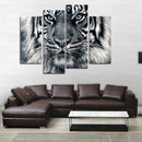 Miico Hand Painted Four Combination Decorative Paintings Tiger Head Wall Art For Home Decoration