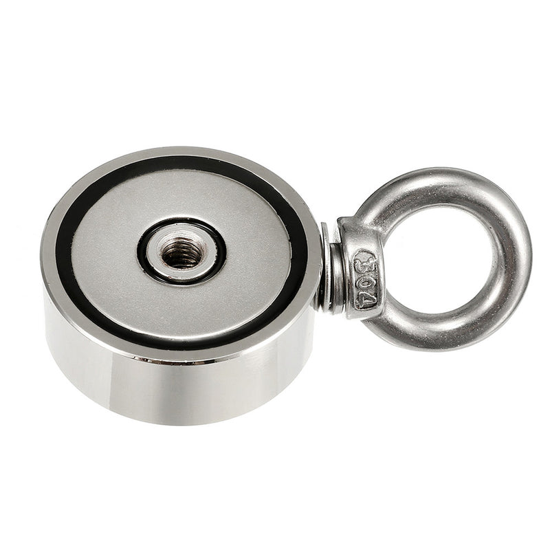 48/60/67/75mm 80-400KG Neodymium Recovery Magnet Double Ring Hook Hunting Fishing Magnet with 10M Rope