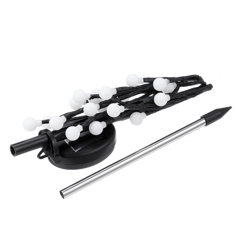 Solar Powered Round Ball Tree Branch Outdoor Waterproof LED String Holiday Light for Patio Decor