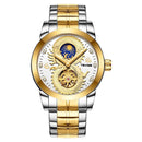TEVISE T843B Dragon Design Automatic Mechanical Watches Stainless Steel Band Men Watch