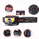 XANES W826A 650LM XPG+2xCOB LED Induction Sensor Headlamp USB Charging 6 Modes Waterproof Double Switch Fishing Light Flashlight