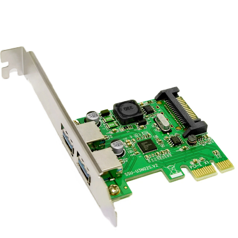 SSU N02S PCI-E to USB3.0 Expansion Card Rear Two NEC Chips for Desktop Computer