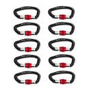 Ultralight 10 Pieces Aluminum Screw Gate Climbing Carabiner Camping Screw Lock