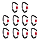Ultralight 10 Pieces Aluminum Screw Gate Climbing Carabiner Camping Screw Lock