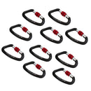 Ultralight 10 Pieces Aluminum Screw Gate Climbing Carabiner Camping Screw Lock