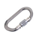 24KN Oval Screw Lock Aluminum Alloy Rock Climbing Snap Carabiner CE Approved for Outdoor Mountaineering Rescue Rappelling