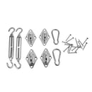 Square & Rectangle Sun Shade Sail Canopy Accessories 304 Stainless Steel Hardware Kit - Turnbuckle Pad Eye Carabiner Clip Hook Screws