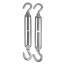 Square & Rectangle Sun Shade Sail Canopy Accessories 304 Stainless Steel Hardware Kit - Turnbuckle Pad Eye Carabiner Clip Hook Screws