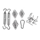 Triangle Sun Shade Sail Canopy Accessories 304 Stainless Steel Hardware Kit - Turnbuckle Pad Eye Carabiner Clip Hook Screws