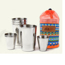 8 Pieces Stainless Steel Outdoor Travel Camping Cup Drinking Mug Beer Water Tea Coffee Storage Bag Travel Set (300ml & 70ml)