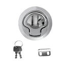 1 Piece Zinc Alloy Chrome Finished 2'' Marine Boat Deck Flush Latch Pull Latch Caravan Door Latch & Keys Suits 2-12mm Deep