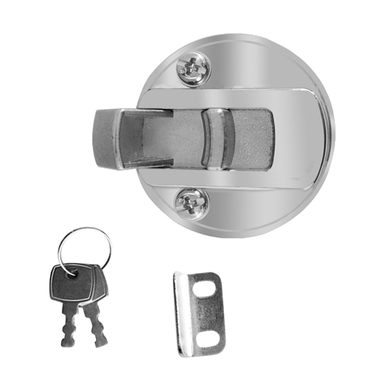 1 Piece Zinc Alloy Chrome Finished 2'' Marine Boat Deck Flush Latch Pull Latch Caravan Door Latch & Keys Suits 2-12mm Deep