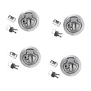 4 Pieces 2'' Door Latch Hatch Round Pull Locking Flush Mount Deck Latch for Marine Boat Caravan