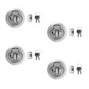 4 Pieces 2'' Door Latch Hatch Round Pull Locking Flush Mount Deck Latch for Marine Boat Caravan
