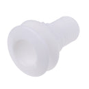 White Plastic Broad Flange Thru-Hull Bilge Pump and Aerator Fitting for 1 1/2" Hose - Marine/Boat/Yacht
