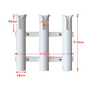 2 Pieces 3 Pole/Tube Vertical Side Mount Deep Sea Fishing Kayak Yacht Marine Boat Fishing Rod Holder with Tools Pliers Accessories Sockets + 8 Pieces Screws