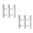 2 Pieces 3 Pole/Tube Vertical Side Mount Deep Sea Fishing Kayak Yacht Marine Boat Fishing Rod Holder with Tools Pliers Accessories Sockets + 8 Pieces Screws