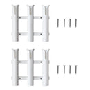 2 Pieces 3 Pole/Tube Vertical Side Mount Deep Sea Fishing Kayak Yacht Marine Boat Fishing Rod Holder with Tools Pliers Accessories Sockets + 8 Pieces Screws