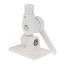 White Durable Plastic Ratchet Bracket Antenna Mount Base Adjustable Marine Boat