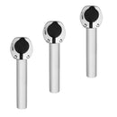 3 Pieces Heavy Duty Stainless Steel Marine Boat Yacht Fishing Rod Holder Tube Pole Rest Flush Mount 30 Degree with Cap Cover