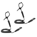 2 Pieces/ Set Coiled Kayak Canoe Oar Paddle Leash Safety Fishing Rod Coil Tether with Hook Clip