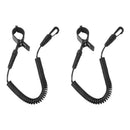 2 Pieces/ Set Coiled Kayak Canoe Oar Paddle Leash Safety Fishing Rod Coil Tether with Hook Clip