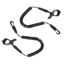 2 Pieces/ Set Coiled Kayak Canoe Oar Paddle Leash Safety Fishing Rod Coil Tether with Hook Clip