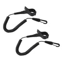 2 Pieces/ Set Coiled Kayak Canoe Oar Paddle Leash Safety Fishing Rod Coil Tether with Hook Clip