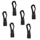 6 Pieces Black Shock Cord Snap End Hooks for Marine Boat Kayak Canoe 5mm Deck Line Elastic Rope