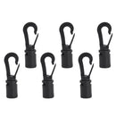 6 Pieces Black Shock Cord Snap End Hooks for Marine Boat Kayak Canoe 5mm Deck Line Elastic Rope