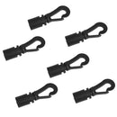 6 Pieces Black Shock Cord Snap End Hooks for Marine Boat Kayak Canoe 5mm Deck Line Elastic Rope