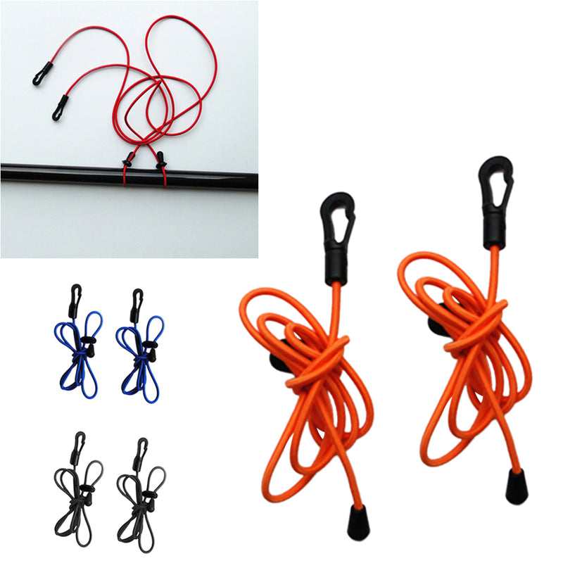 1.2 m/ 47" Length Lightweight UV Protection Elastic Paddle Leash for Outdoor Kayaking Paddling Fishing Pack of 2PCS Orange 1.2m