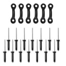 6 Pieces C Buckle Pad Eyes + 12 Pieces Tri-fold Rivets (with Flat Or Round Washers) Kayak Accessory