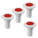 4 Pieces White Nylon Marine Boat Yacht Fuel Gas Deck Filler for 38mm 1.5'' Socket & Red Cap