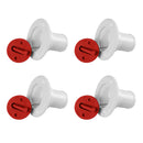 4 Pieces White Nylon Marine Boat Yacht Fuel Gas Deck Filler for 38mm 1.5'' Socket & Red Cap