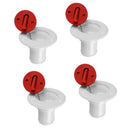 4 Pieces White Nylon Marine Boat Yacht Fuel Gas Deck Filler for 38mm 1.5'' Socket & Red Cap