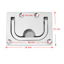 Pack of 4 Pieces 2.95" x 2.2" 316 Stainless Steel Spring Hatch Lift Pull Handle Recessed Fitting Marine Boat RV Sailing