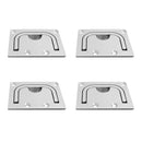Pack of 4 Pieces 2.95" x 2.2" 316 Stainless Steel Spring Hatch Lift Pull Handle Recessed Fitting Marine Boat RV Sailing